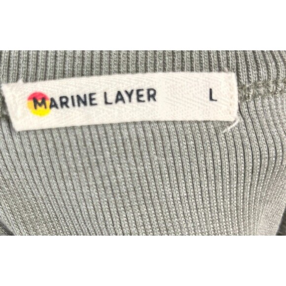 Marine Layer Top Women's Size Large Gray Cotton Blend Short Sleeve - Picture 5 of 7